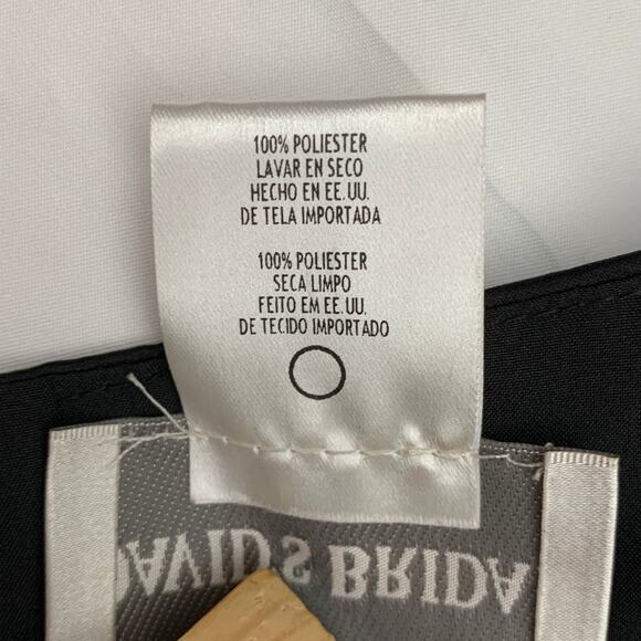 David's Bridal 4 bridesmaid prom formal gown dress Halter Satin Black short NEW - Picture 13 of 13